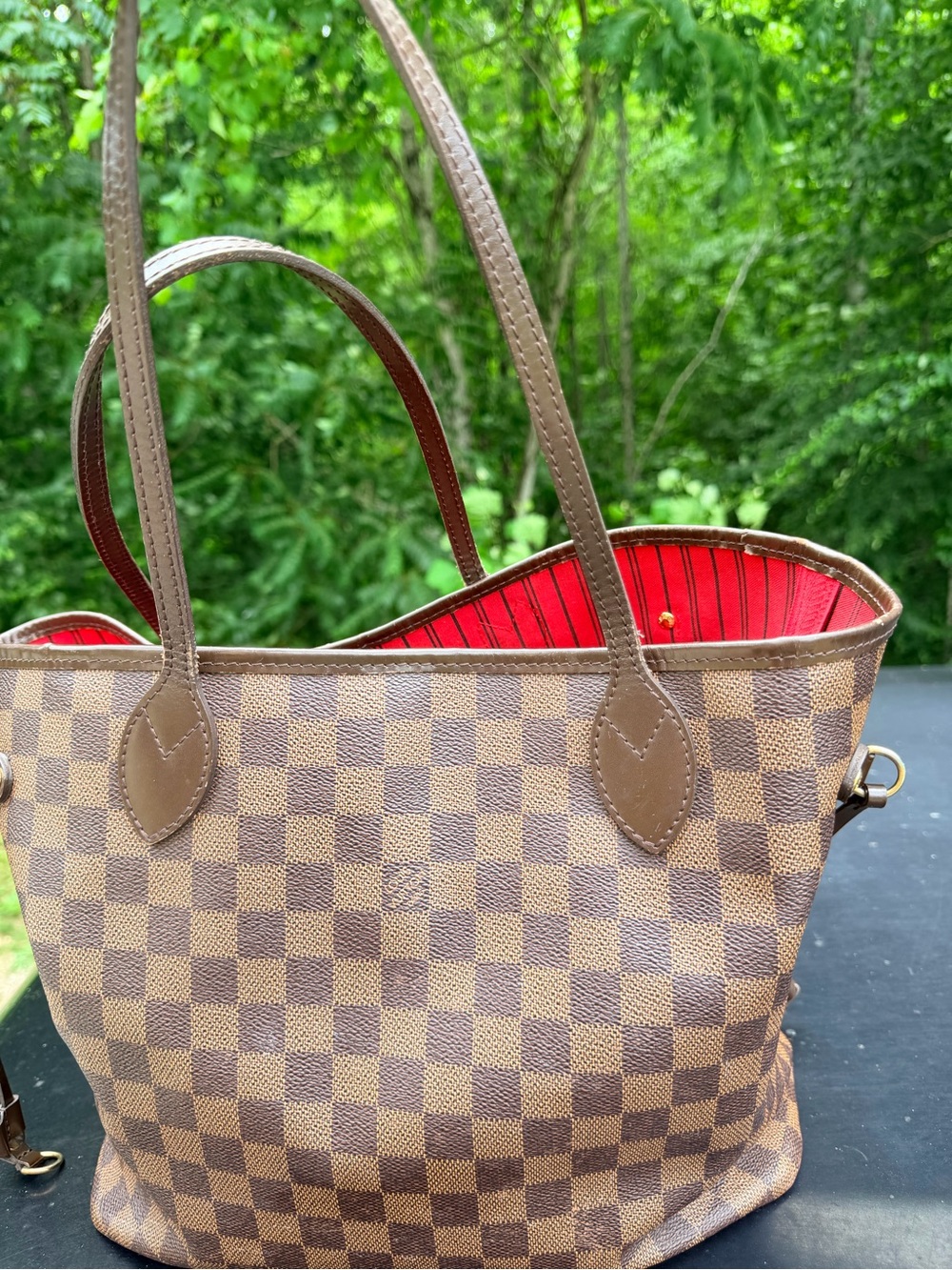 Louis Vuitton Brown Checkered Canvas Tote - Classic Damier. - Picture 4 of 7